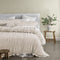 Vintage Design Homewares Haven Natural Washed Cotton Ruched Quilt Cover Set Single
