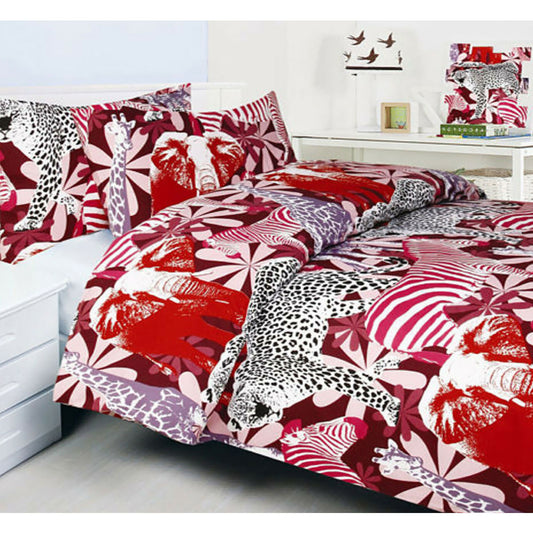 Bright Young Things Jungle Red Quilt Cover Set SINGLE