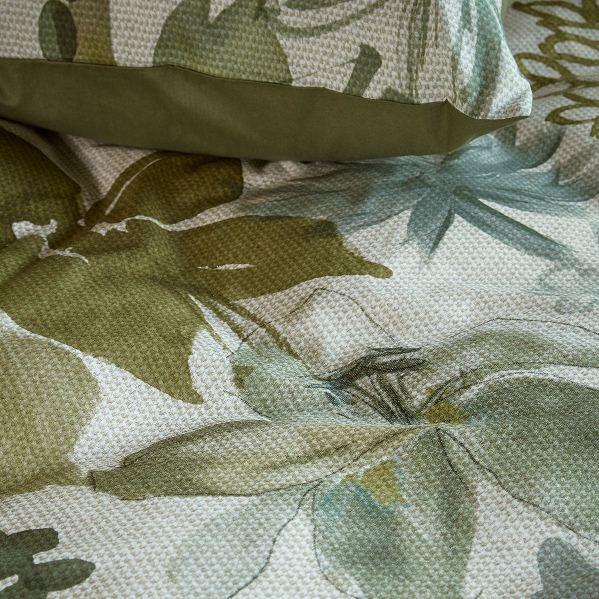 Bedding House Lilian Green 100% Cotton Percale Quilt Cover Set King