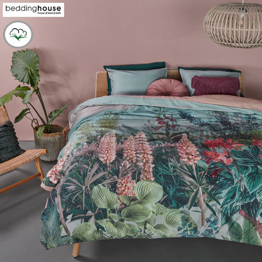 Bedding House Lupine Cotton Sateen Quilt Cover Set KING Green