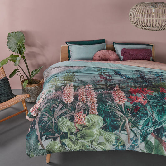 Bedding House Lupine Green Cotton Sateen Quilt Cover Set QUEEN