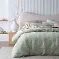 Vintage Homewares Malvern Sage Cotton Quilt Cover Set Queen