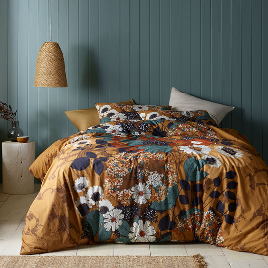 Accessorize Markle Washed Cotton Printed Quilt Cover Set QUEEN