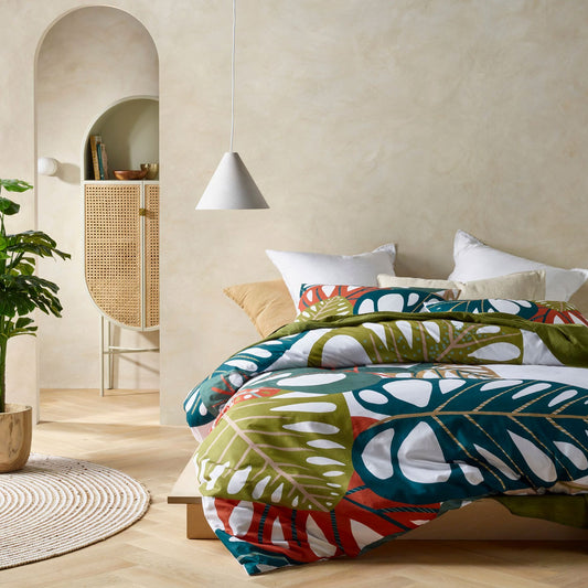 Accessorize Monstera Digital Printed Cotton Quilt Cover Set KING
