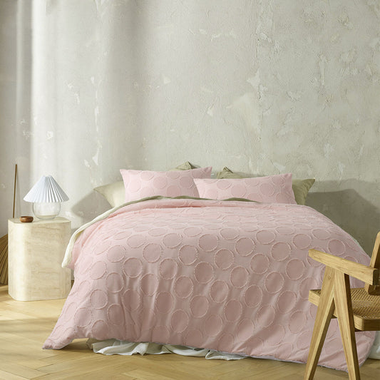 Accessorize Orion Blush Cotton Quilt Cover Set SINGLE