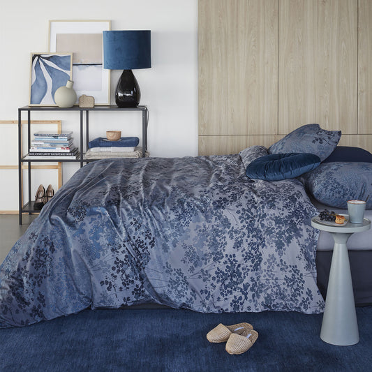 Bedding House Pantalla Blue Bamboo Cotton Quilt Cover Set QUEEN