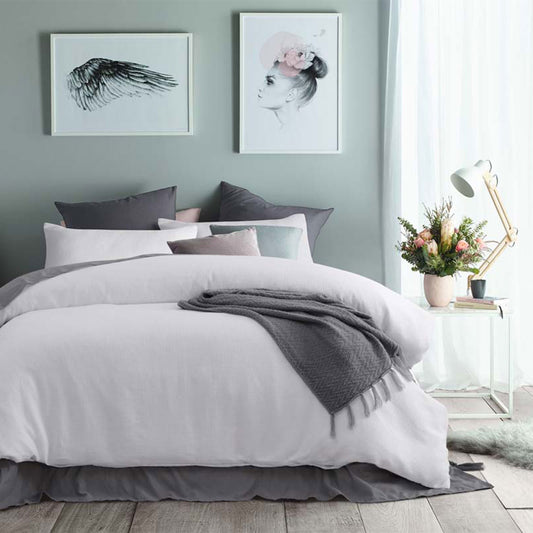 Accessorize White Waffle Polyester Quilt Cover Set KING