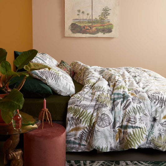At Home Primeval Green Quilt Cover Set KING