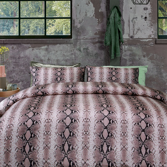 Big Sleep Snake Skin Pink Quilt Cover Set DOUBLE