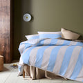Accessorize Regency Blue Striped Washed Cotton Quilt Cover Set King
