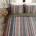 Bedding House Roman Multi Cotton Stripe Quilt Cover Set Queen
