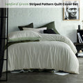 Accessorize Sanford Green Striped Pattern Quilt Cover Set Double