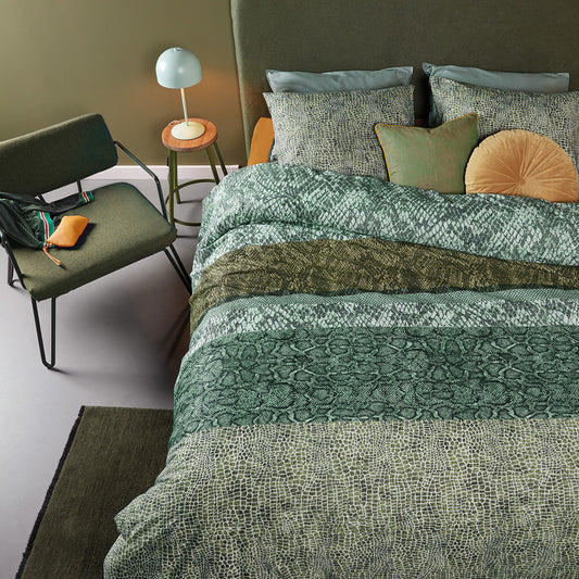 Bedding House Skin Green Cotton Quilt Cover Set QUEEN