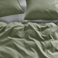 Bedding House Summer Green Seersucker Cotton Quilt Cover Set Queen