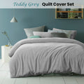 Accessorize Teddy Grey Quilt Cover Set KING