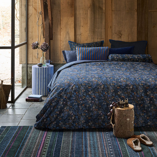 PIP Studio Tutti i Fiori Dark Blue Cotton Quilt Cover Set KING