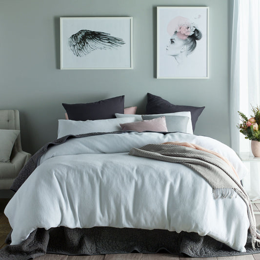 Accessorize Waffle White Cotton Quilt Cover Set QUEEN