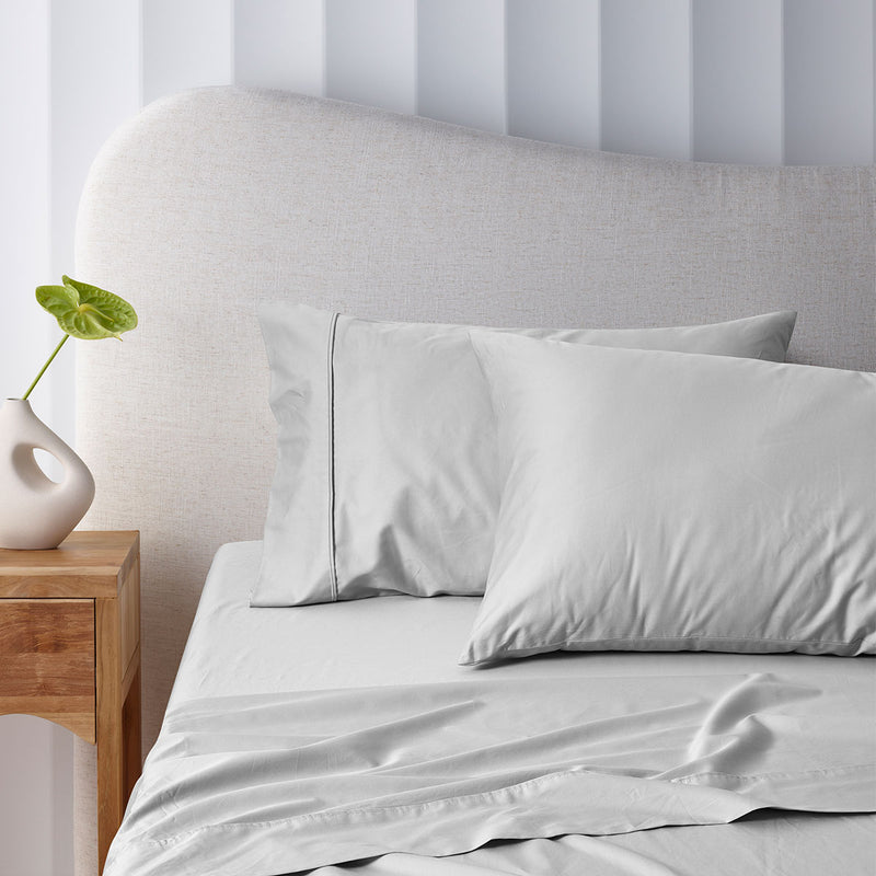 Accessorize 400TC Grey Bamboo Cotton Sheet Set 40cm Wall SINGLE