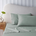 Bamboo Cotton Sheet Set 400TC Sage Single 40cm Wall Pocket