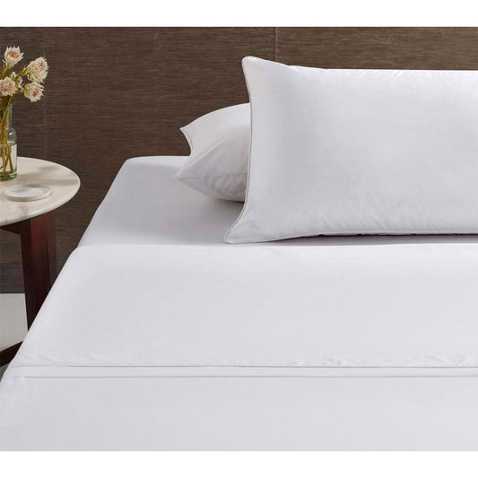Accessorize White Piped Hotel Deluxe Cotton Sheet Set KING