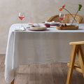 Vintage Design Homewares White Vintage Washed Linen Cotton Tablecloth 150x275cm