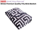 Bloomington 800GSM Charcoal Mink Blanket Queen Winter 1 Ply