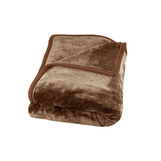 J Elliot Home 800GSM Luxury Winter Thick Mink Blanket Pecan KING