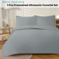 Jane Barrington Morris Dark Grey Ultrasonic Embossed Lightly Quilted Reversible Coverlet Set King