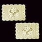 Floral Cream Set of 2 Polyester Lace Table Doilies 30 x 45 cm