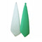IDC Homewares Set of 2 Solid and Stripe Microfiber Tea Towels Mint