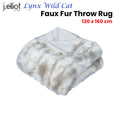 J Elliot Lynx Wild Cat Faux Fur Throw Rug 130x160cm