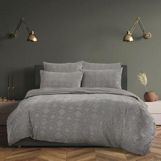 Ardor 5 Pce Comforter Set Millicent Storm Grey QUEEN