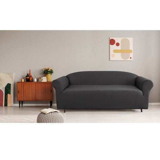 Elan Cambridge Extra Stretch Couch Cover 3 Seater Steel