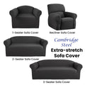 Elan Cambridge Extra Stretch Couch Cover 3 Seater Steel
