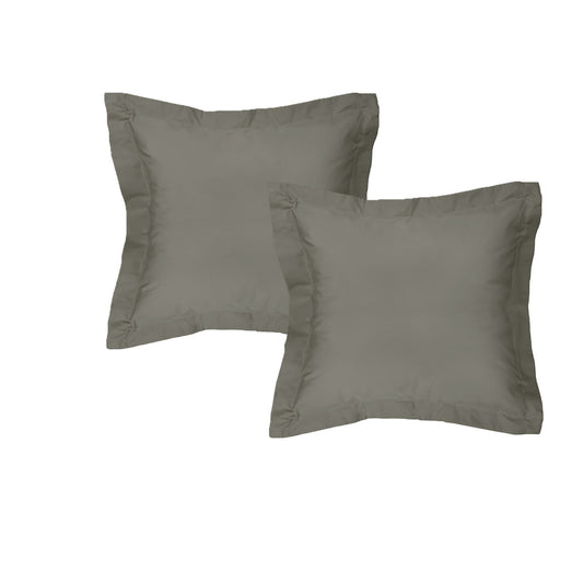 Algodon 300TC Cotton European Pillowcases Charcoal Pair