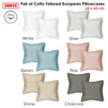 Algodon 300TC Cotton European Pillowcases Charcoal Pair