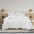 Algodon Adele White Cotton Ruffle Quilt Cover Set King