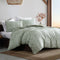 Ardor Avena Green Textured Floral Jacquard Quilt Cover Set Queen