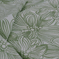 Ardor Avena Green Textured Floral Jacquard Quilt Cover Set Queen