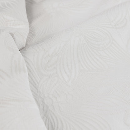 Ardor Avena White Textured Floral Jacquard Quilt Cover Set Queen