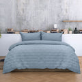 Ardor Carter Mineral Blue Embossed Vintage Washed Geometric Quilt Cover Set Queen