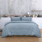Ardor Carter Mineral Blue Embossed Vintage Washed Geometric Quilt Cover Set Queen