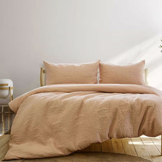 Ardor Chateau Cinnamon Embossed Quilt Cover Set KING