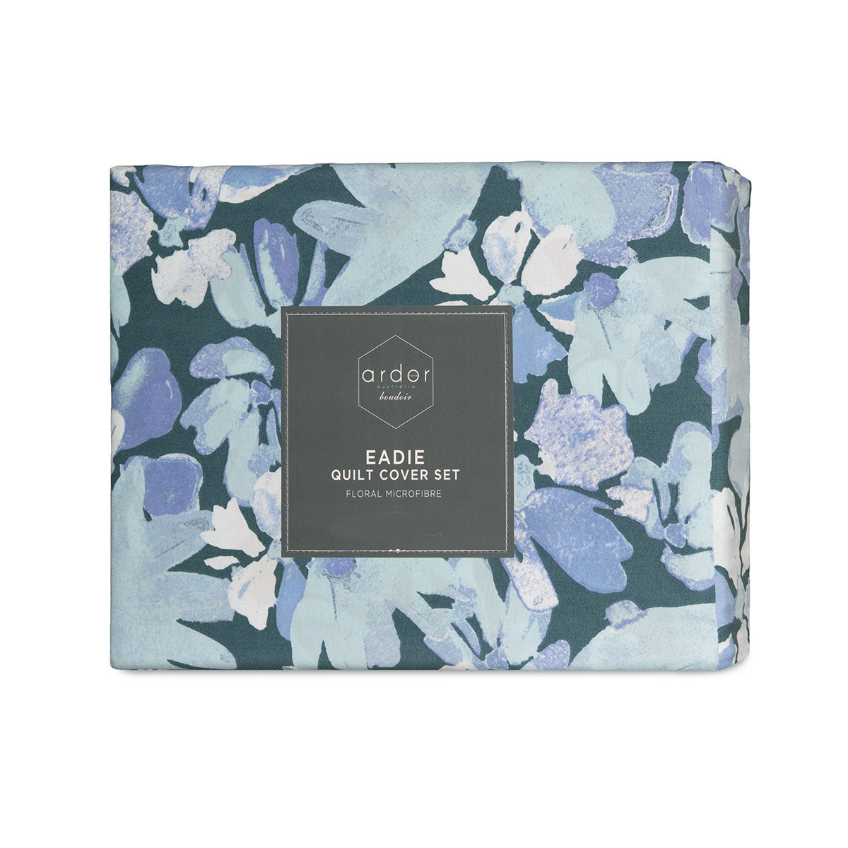 Ardor Eadie Teal Floral Printed Quilt Cover Set King