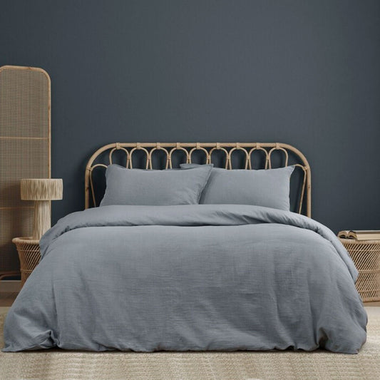 Ardor Earth Grey Cotton Gauze Quilt Cover Set QUEEN