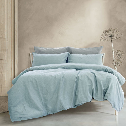 Ardor Embre Chambray Linen Look 100% Cotton Quilt Cover Set KING