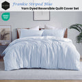Ardor Frankie Blue King Quilt Cover Set Yarn Dyed Reversible