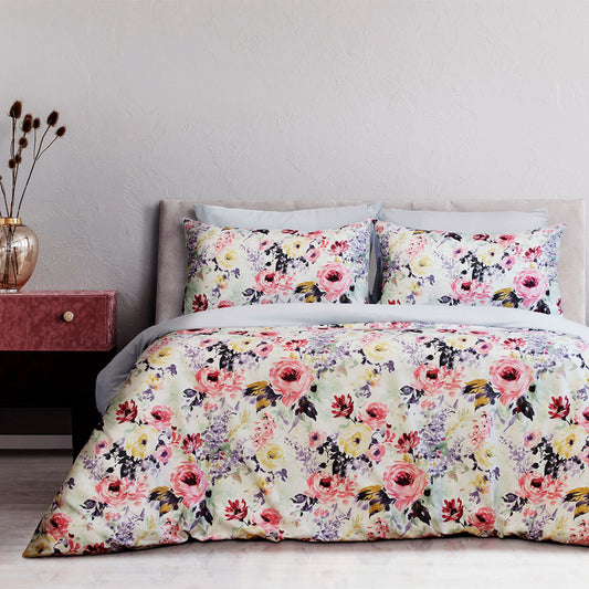 Ardor Holly Printed Floral Quilt Cover Set KING