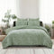 Ardor Kiah Pale Olive Textured Clipped Jacquard Quilt Cover Set Queen