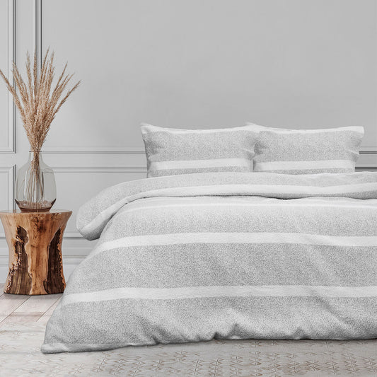 Ardor Liam Chenille Textured Grey Quilt Cover Set KING